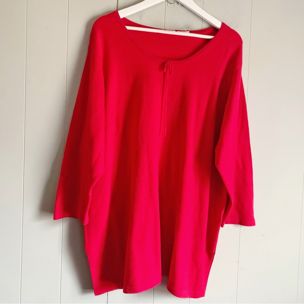 TR BENTLEY Soft Round Neck Red Sweater Y2K 3X